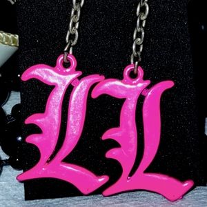 Japanese Anime Death Note Hot Pink Earrings